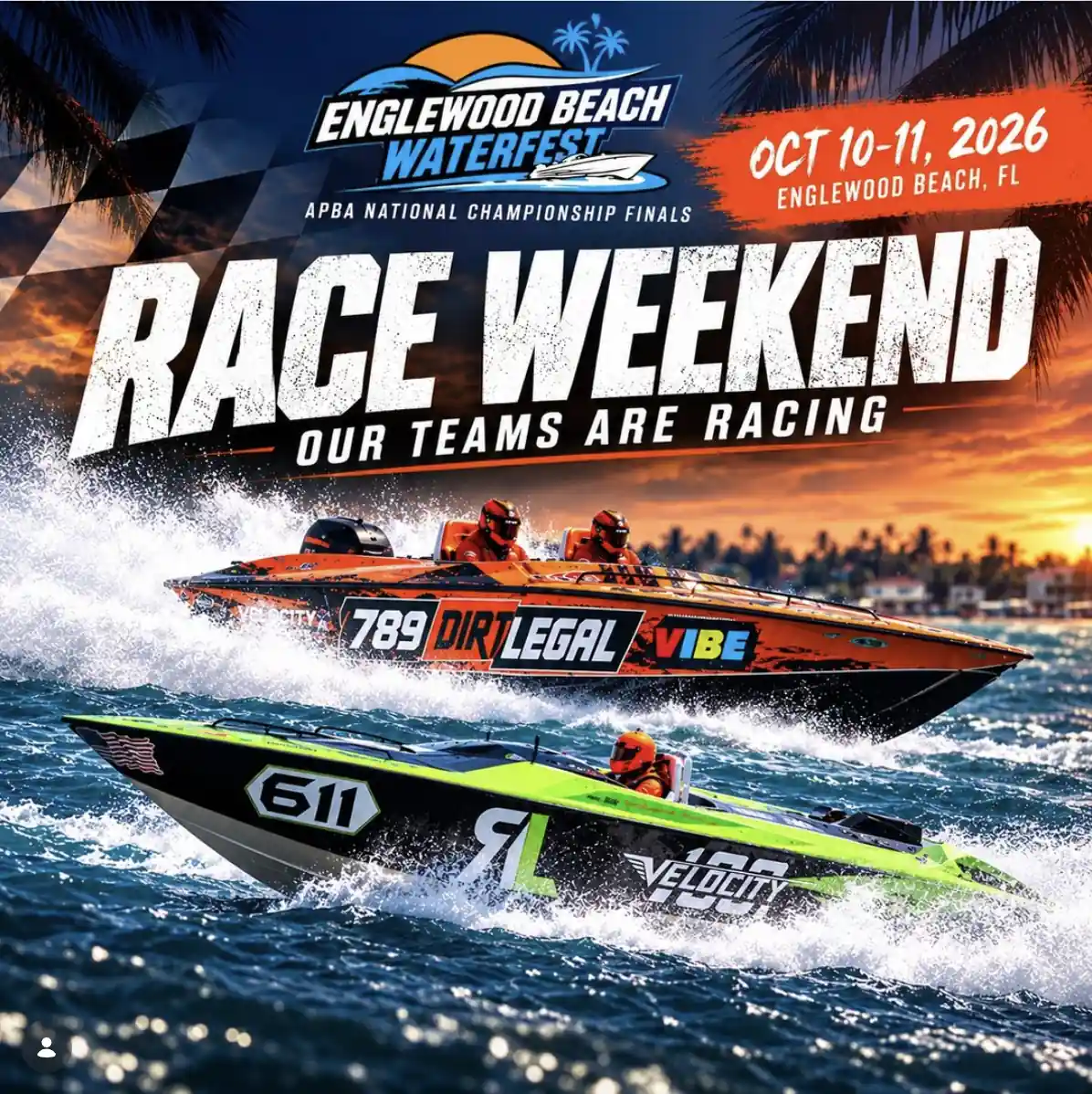 Englewood Beach Waterfest race weekend poster, October 10-11, 2026